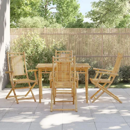 Miniatura 13 de Sillas plegables para patio, 6 piezas, 20.9 x 26 x 39 pulgadas, bambú para comedor, sillas de mesa de comedor para patio, terraza, playa, picnic
