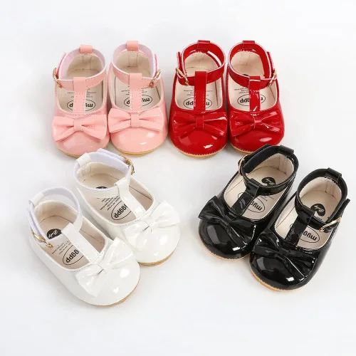 Miniatura 3 de SOFMUO Zapatos planos Mary Jane para bebés y niñas con lazo, zapatillas de ballet para niños pequeños, zapatos de vestir de princesa para boda
