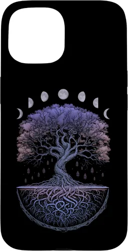 Miniatura 6 de Funda para iPhone 11 Pro Max Yggdrasil nórdico árbol de la vida vikinga fases de la luna