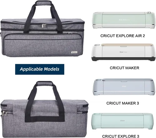 Miniatura 5 de Estuche de transporte de doble capa con bolsillo para tapete para Cricut Maker 4, Explore 4, múltiples compartimentos frontales grandes