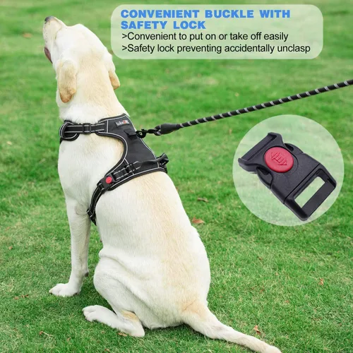 Miniatura 4 de TobeDRI - Arnés antitirones para perro, ajustable, reflectante, tela Oxford fácil de controlar, para perros medianos y grandes con una correa de 5