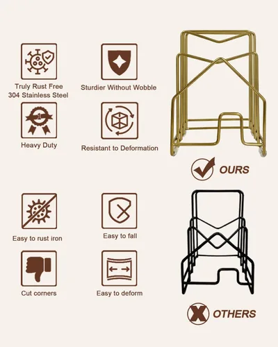 Miniatura 4 de Organizador de tapa para olla, soporte para tabla de cortar dentro del gabinete, organizador de ollas y sartenes de acero inoxidable 304, cubierta