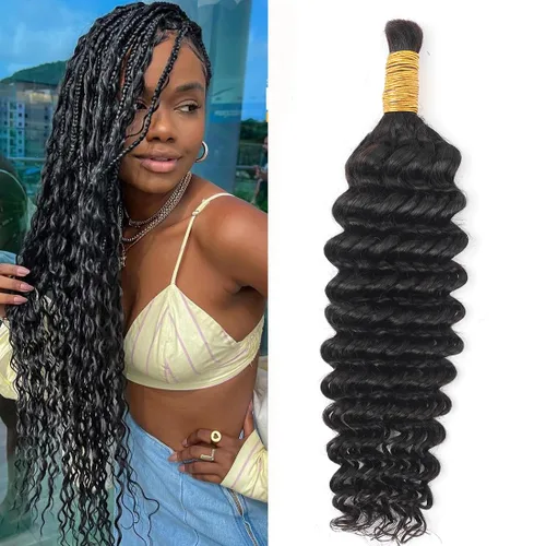 Miniatura 28 de Extensiones de cabello humano ondulado profundo, un paquete de 18 pulgadas, cabello brasileño virgen, paquetes de cabello ondulado profundo