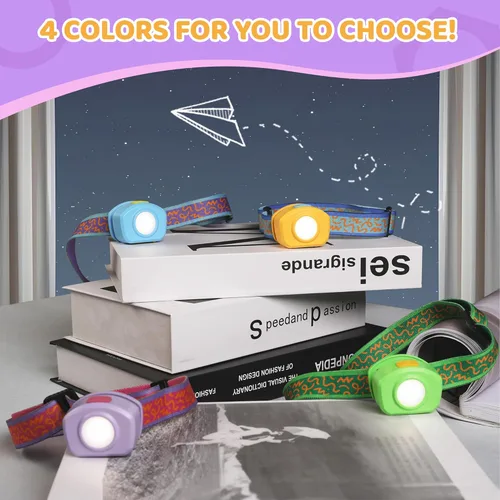 Miniatura 9 de EverBrite Linterna frontal LED recargable para niños con modo RGB y diadema ajustable, 3 modos multicolor para acampar, leer, explorar, Halloween
