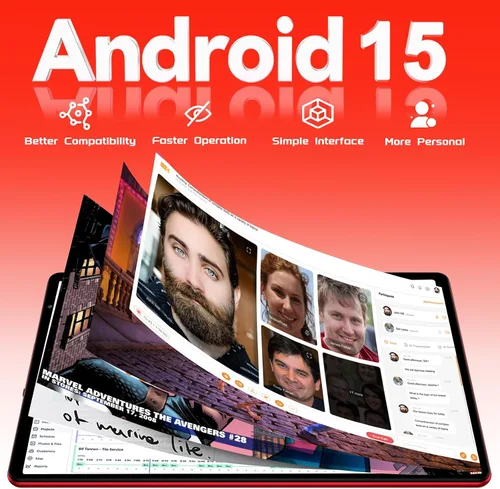 Miniatura 2 de Tablet Android 15 con teclado y ratón, 20 GB de RAM + 128 GB de ROM (expandir a 1 TB), tabletas Octa-Core de 10.1 pulgadas con WiFi 6, cámara dual