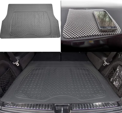 Miniatura 5 de TLH Juego de alfombrillas de carga beige recortables de primera calidad para maletero de automóvil, ajuste universal con almohadilla de tablero