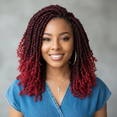 Miniatura 34 de Fulcrum Cabello Passion Twist de 6 pulgadas, 8 paquetes de cabello de ganchillo Passion Twist para mujeres negras, cabello pretrenzado de ganchillo