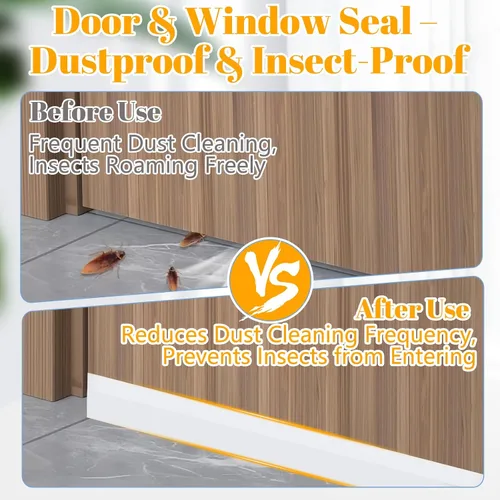 Miniatura 5 de ZOMPAGO Burlete transparente para puerta, 1 pulgada x 16.4 pies, cinta de sellado de silicona para puertas y ventanas, cinta de sellado autoadhesiva
