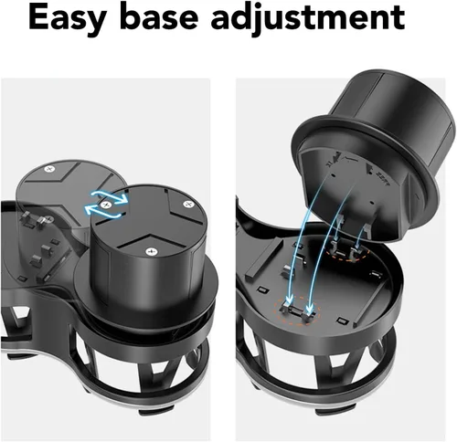 Miniatura 6 de Expansor de portavasos para automóvil, adaptador extensor de portavasos 2 en 1 con base expandible para automóvil