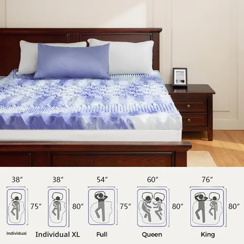 Miniatura 6 de Dreamsmith Cubrecolchón de espuma viscoelástica de 3 pulgadas y 7 zonas, tamaño Queen, con infusión de gel para aliviar la presión, fabricado