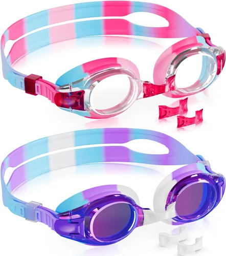 Miniatura 21 de Aegend - Paquete de 2 gafas para niños, gafas de natación para niños de 4 a 16 años, niños y niñas jóvenes, gafas de piscina antivaho, impermeables