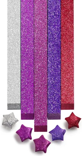 Miniatura 21 de FoDau770 Tiras de papel de estrella de color sólido, 1080 hojas de papel de estrella de origami para manualidades, regalo, proyecto de bricolaje, 10