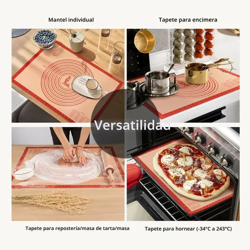 Miniatura 8 de Tapete de Silicona Antideslizante para Pastelería Extra Grande con Medidas de 28'' por 20'' para Tapete de Horneado de Silicona, Mostrador