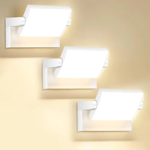 3Pack de luces de pared LED para exterior de 40W, luces de inundación blancas de 350° de rotación, lámpara de iluminación exterior comercial de