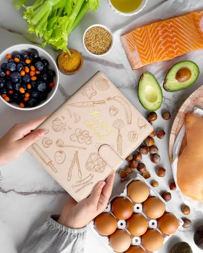 Miniatura 4 de molekaus Libro de Recetas, Libro de Recetas en Blanco para Escribir tus Propias Recetas, Cuaderno de Recetas para Cocina Familiar, Tapa Dura Beige