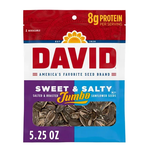 DAVID Semillas de girasol gigantes, tostadas, picante, saladas, queso, amigable con dietas ceto, 5.25 onzas, 12 unidades