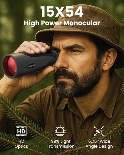 Miniatura 3 de Monoculares HD de 15 x 54 para adultos de alta potencia, telescopio impermeable con prisma BAK4 y lente FMC, monocular para observación de aves
