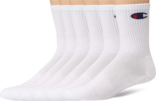 Champion Calcetines altos para hombre que absorben la humedad en seco doble 6, 8, 12 paquetes disponibles
