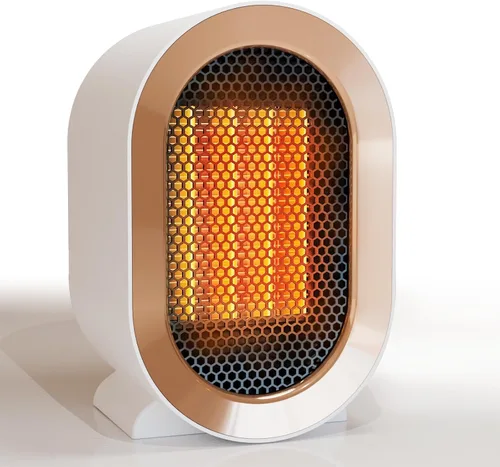 Miniatura 8 de Calentador eléctrico portátil para interiores, calentador de escritorio personal de 1200 W, calefacción silenciosa rápida de cerámica con termostato