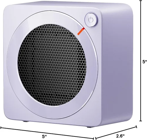 Miniatura 8 de Gaiatop Mini calentador de espacio, ligero PTC de cerámica de calentamiento rápido, 500 W, eficiencia energética para uso en interiores, Morado
