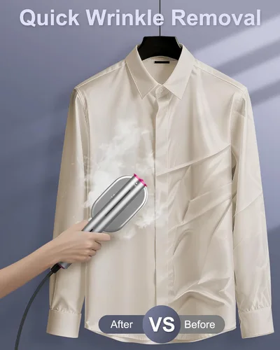 Miniatura 2 de Vaporizador de viaje para ropa, vaporizador de mano 2 en 1 y plancha de vapor, calentamiento rápido de 10 segundos 1200 W, cabezal giratorio de 90°