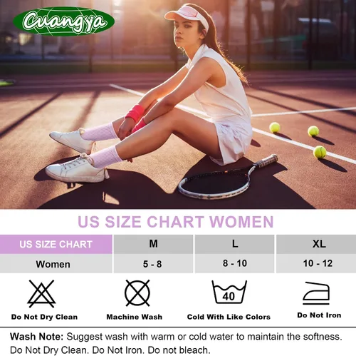 Miniatura 6 de cuangya Calcetines deportivos de compresión acolchados para mujer, 5 pares