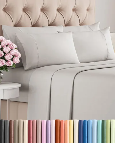 Miniatura 81 de Juego de sábanas Queen de 6 piezas, sábanas tamaño Queen, ropa de cama suave de lujo de hotel, refrescante, cómoda y transpirable, 1 encimera, 1 26