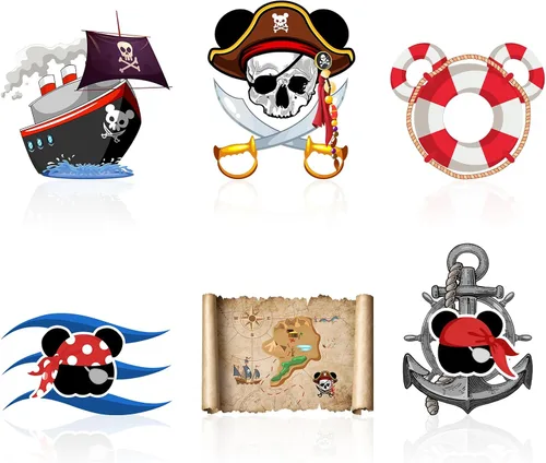 JieyueJewelry 12 calcomanías magnéticas para puerta de crucero, capitán pirata, ratón, navegación marina, automóvil, crucero, puerta, decoración de