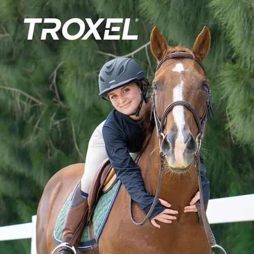 Miniatura 5 de Troxel Intrepid - Casco de equitación para caballos de silla, diseño ajustable de bajo perfil, equipo de seguridad para equitación Negro