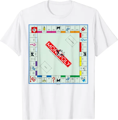 Monopoly Vintage Classic Board Game Color Logo Camiseta, Blanco