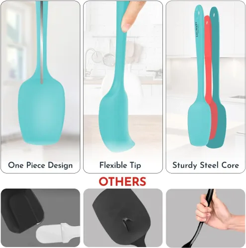 Miniatura 3 de Juego de 4 espátulas de silicona para hornear, espátulas de goma, resistentes al calor, sin BPA, juego de espátulas para utensilios de cocina