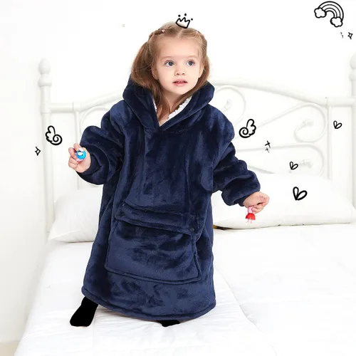 Miniatura 3 de KFUBUO - Manta con capucha portátil para niños pequeños, de Sherpa, con bolsillo, sudadera para niños de 2 a 6 años, sudaderas lindas, regalos