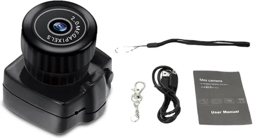 Miniatura 7 de Rosvola Cámara de acción pequeña, batería recargable para cámara de video HD de 200,000 píxeles con cable de datos para vlogging de fotos en vivo