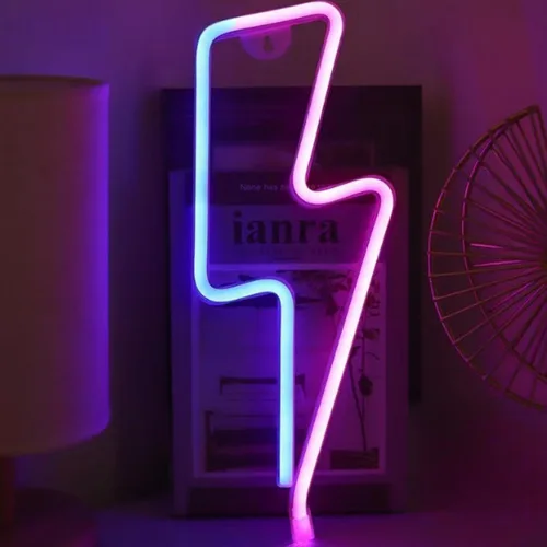 Miniatura 15 de 2 letreros de neón para decoración de pared, funciona con pilas de neón para dormitorio, configuración de sala de juegos, luces LED de neón