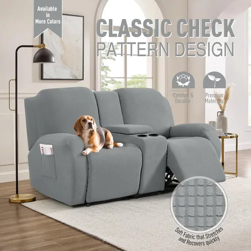 Miniatura 2 de TAOCOCO Funda para Sillón de Dos Plazas Reclinable con Consola Central, Funda Elástica para Sillón de Dos Plazas para Sofá Reclinable de 2 Asientos