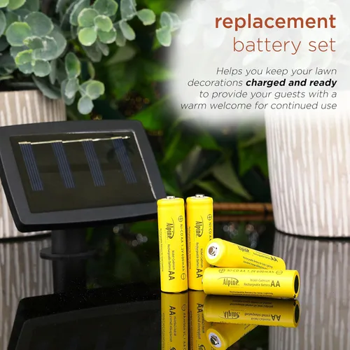 Miniatura 6 de Alpine Corporation AA Ni-CD Baterías recargables de repuesto para luces de jardín alimentadas por energía solar, juego de 4