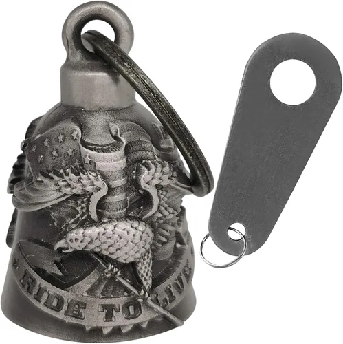 Miniatura 10 de Dream Apparel Campana de motocicleta Guardian Angel Drive Away Gremlin, campana de motociclista para hombres y mujeres, regalo de buena suerte Águila
