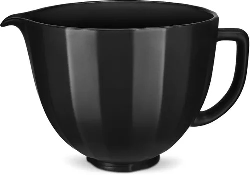 Miniatura 2 de KitchenAid Cuenco de cerámica de 5 cuartos para todos los mezcladores de soporte de cabeza inclinable de 4.5-5 cuartos KSM2CB5PBS, carcasa negra