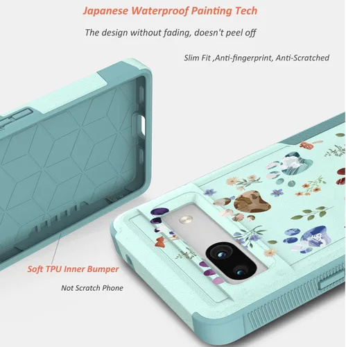 Miniatura 6 de Funda para Google Pixel 7a 5G: diseño floral de flores lindas para niñas y mujeres, ajuste delgado con funda de silicona TPU suave para teléfono