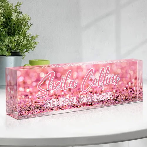 Miniatura 14 de Placa de nombre personalizada para escritorio, regalos de agradecimiento para empleados, placa de nombre de escritorio acrílica personalizada