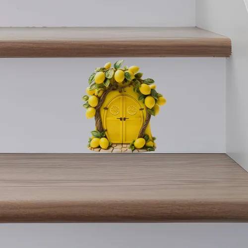 Miniatura 2 de Decoración de cocina de casa de árbol de limón - Adhesivo de pared para puerta