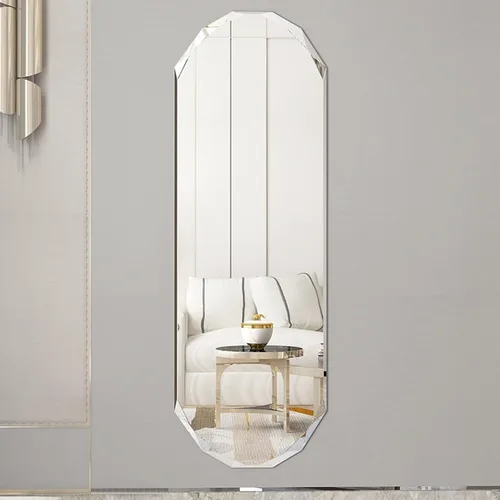 Miniatura 7 de Espejo decorativo para montaje en pared para baño de cuerpo entero, espejo largo para puerta grande, espejo cosmético, transparente, estable