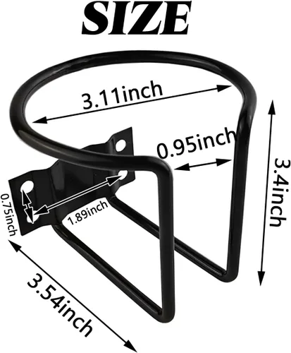 Miniatura 2 de TIHOOD 2 piezas Portavasos para barco, soportes de bebida universales de acero inoxidable, portavasos con recubrimiento negro, adecuados para barco