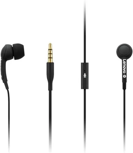 Miniatura 2 de Lenovo 100 auriculares intrauditivos, con cable, micrófono, aislamiento de ruido, 3 tamaños de copa de oído, Windows, Mac, Android, GXD0S50936, negro