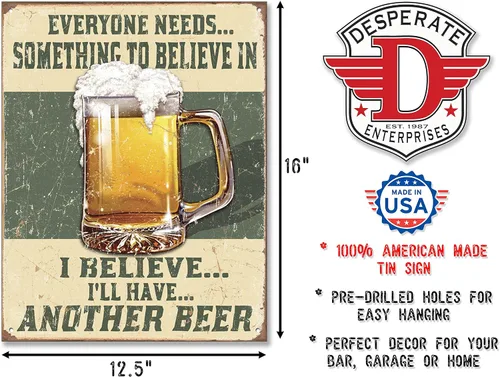 Miniatura 2 de Desperate Enterprises Alcohol - Cartel de lata