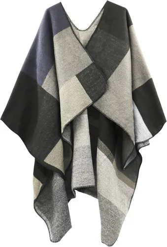 Miniatura 142 de Poncho chal para mujer, suéteres suaves y cálidos para mujer, parte delantera abierta, poncho de viaje para otoño, invierno y primavera