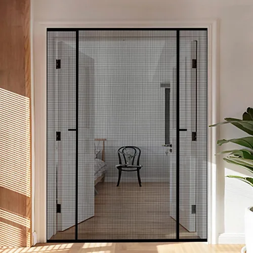 Malla magnética para puerta con imanes súper fuertes, malla de fibra de vidrio de doble apertura para puertas correderas grandes y de patio, hasta