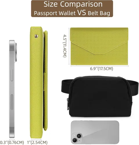 Miniatura 132 de Zoppen - Billetera de viaje con bloqueo RFID multiusos (Ver.4) Portatarjetas de pasaporte y vacunas, organizador de documentos de tres pliegues