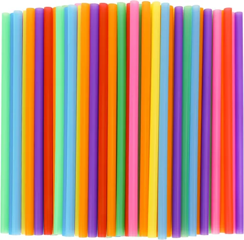 Miniatura 11 de Tomnk Paquete de 120 pajitas para batidos, pajitas de 10.3 pulgadas desechables, pajitas de plástico para batidos en varios colores brillantes
