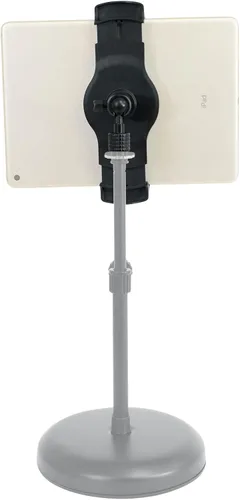Miniatura 9 de Rockville Istand 22 Tablet Smartphone Holder 360 grados giratorio, ABS y agarre de goma, se adapta a 4.7-12.9 pulgadas, para soportes de micrófono